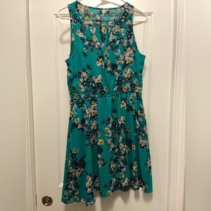 Teal Floral Dress